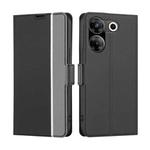 For Tecno Camon 20 Pro 5G Twill Texture Side Button Leather Phone Case(Black)