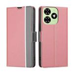 For Tecno Spark Go 2024 Twill Texture Side Button Leather Phone Case(Pink)