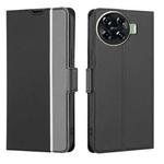 For Tecno Spark 20 Pro+ 4G Twill Texture Side Button Leather Phone Case(Black)