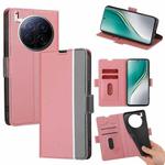 For Tecno Camon 40 Premier 5G Twill Texture Side Button Leather Phone Case(Pink)
