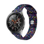 22mm Universal Reverse Buckle Colorful Oval Dot Pattern Silicone Watch Band(Dark Blue)