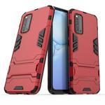 For Vivo V19 (India) PC + TPU Anti-fall Protective Case with Invisible Holder(Red)