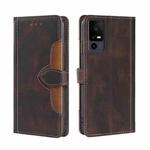 For TCL 40 XE 5G / 40X 5G T601D Skin Feel Magnetic Buckle Leather Phone Case(Brown)