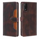 For TCL 50 5G Skin Feel Magnetic Buckle Leather Phone Case(Brown)