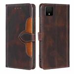 For TCL 502 Skin Feel Magnetic Buckle Leather Phone Case(Brown)