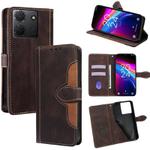 For TCL 503 4G Skin Feel Magnetic Buckle Leather Phone Case(Brown)