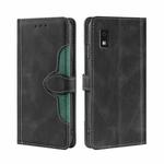 For Sharp Aqous Wish3 Skin Feel Magnetic Buckle Leather Phone Case(Black)