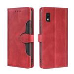 For Sharp Aqous Wish3 Skin Feel Magnetic Buckle Leather Phone Case(Red)