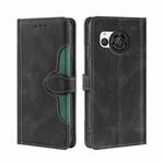 For Sharp Aquos R8 SH-52D Skin Feel Magnetic Buckle Leather Phone Case(Black)