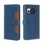 For Sharp Aquos R8 SH-52D Skin Feel Magnetic Buckle Leather Phone Case(Blue)