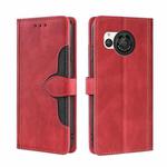 For Sharp Aquos R8 SH-52D Skin Feel Magnetic Buckle Leather Phone Case(Red)