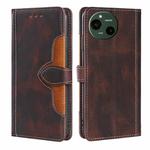 For Sharp Aquos R9 Skin Feel Magnetic Buckle Leather Phone Case(Brown)