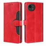 For Sharp Aqous Wish4 Skin Feel Magnetic Buckle Leather Phone Case(Red)