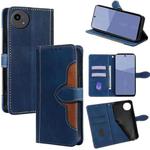 For Sharp Aqous wish5 Skin Feel Magnetic Buckle Leather Phone Case(Blue)