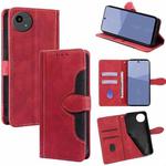 For Sharp Aqous wish5 Skin Feel Magnetic Buckle Leather Phone Case(Red)
