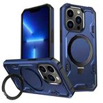 For iPhone 13 Pro Patronus MagSafe Magnetic Holder Phone Case(Navy Blue)