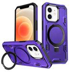 For iPhone 12 / 12 Pro Patronus MagSafe Magnetic Holder Phone Case(Purple)
