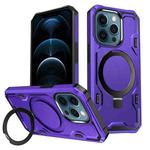 For iPhone 12 Pro Max Patronus MagSafe Magnetic Holder Phone Case(Purple)