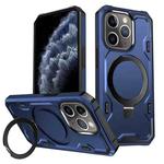 For iPhone 11 Pro Max Patronus MagSafe Magnetic Holder Phone Case(Navy Blue)