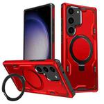 For Samsung Galaxy S23+ 5G Patronus MagSafe Magnetic Holder Phone Case(Red)