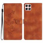 For Honor X8 / X30i Flower Butterfly Embossing Pattern Leather Phone Case(Brown)