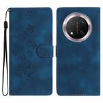 For Honor X9c Flower Butterfly Embossing Pattern Leather Phone Case(Blue)