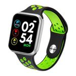 F8 Pro 1.3 inch Touch Screen Smart Bracelet, Support Sleep Monitor / Blood Pressure Monitoring / Blood Oxygen Monitoring / Heart Rate Monitoring, Shell Color:Silver(Black Green)