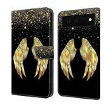 For Google Pixel 6 Crystal 3D Shockproof Protective Leather Phone Case(Golden Wings)