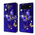 For Google Pixel 6a Crystal 3D Shockproof Protective Leather Phone Case(Diamond Butterfly)