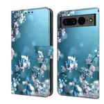 For Google Pixel 7 Crystal 3D Shockproof Protective Leather Phone Case(Plum Flower)