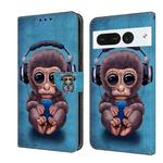 For Google Pixel 7 Pro Crystal 3D Shockproof Protective Leather Phone Case(Orangutan)