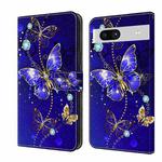 For Google Pixel 7a Crystal 3D Shockproof Protective Leather Phone Case(Diamond Butterfly)