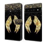 For Google Pixel 6 Pro Crystal 3D Shockproof Protective Leather Phone Case(Golden Wings)