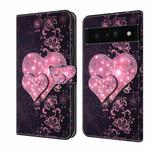 For Google Pixel 6 Pro Crystal 3D Shockproof Protective Leather Phone Case(Lace Love)