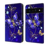 For Google Pixel 6 Pro Crystal 3D Shockproof Protective Leather Phone Case(Diamond Butterfly)