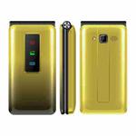 UNIWA T320E Flip Phone, 2.4 inch, SC6531E, Support Bluetooth, Torch, FM, GSM, Dual SIM(Gold)