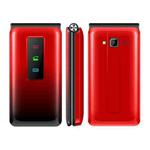 UNIWA T320E Flip Phone, 2.4 inch, SC6531E, Support Bluetooth, Torch, FM, GSM, Dual SIM(Red)