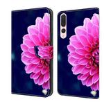 For Huawei P20 Pro Crystal 3D Shockproof Protective Leather Phone Case(Pink Petals)