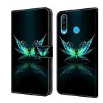 For Huawei P30 Lite Crystal 3D Shockproof Protective Leather Phone Case(Reflection Dutterfly)