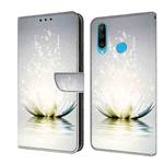 For Huawei P30 Lite Crystal 3D Shockproof Protective Leather Phone Case(Light Lotus)