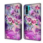 For Huawei P30 Pro Crystal 3D Shockproof Protective Leather Phone Case(Butterfly)