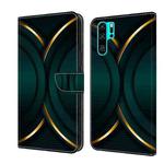 For Huawei P30 Pro Crystal 3D Shockproof Protective Leather Phone Case(Gold Outline)