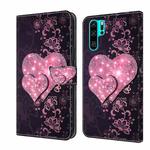 For Huawei P30 Pro Crystal 3D Shockproof Protective Leather Phone Case(Lace Love)