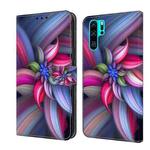 For Huawei P30 Pro Crystal 3D Shockproof Protective Leather Phone Case(Colorful Flower)