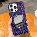 For iPhone 14 Pro Embossed Rock Texture Mirror TPU Phone Case(Deep Purple)