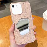 For iPhone SE 2022 /2020 / 8 / 7 Embossed Rock Texture Mirror TPU Phone Case(Pink)