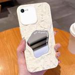 For iPhone SE 2022 /2020 / 8 / 7 Embossed Rock Texture Mirror TPU Phone Case(Milk White)