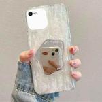 For iPhone SE 2022 /2020 / 8 / 7 Embossed Rock Texture Mirror TPU Phone Case(Translucent)