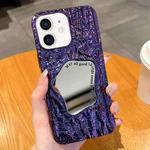 For iPhone 12 Embossed Rock Texture Mirror TPU Phone Case(Deep Purple)