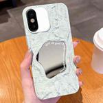 For iPhone X / XS Embossed Rock Texture Mirror TPU Phone Case(Milk Green)